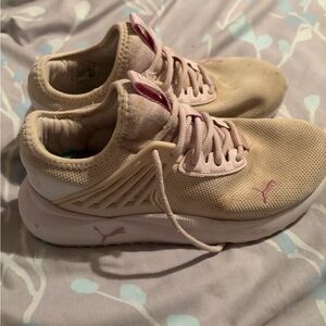 Puma Light Tan and Soft Pink Athletic Shoes